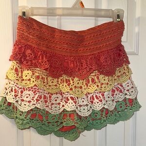 Colorful Crochet Layered Skort
